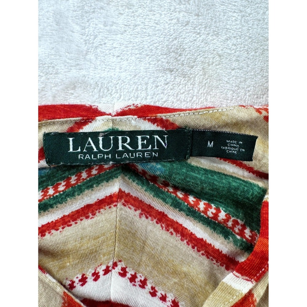 Ralph Lauren Striped Fit & Flare Handkerchief Dress Women's Medium Multi V-Neck - Picture 4 of 7
